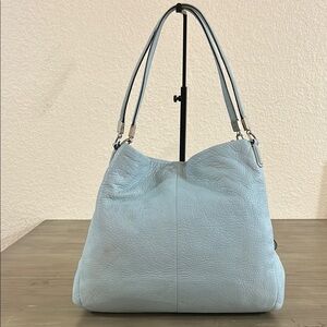 Coach Phoebe 26224 Light Blue Leather Shoulder Bag